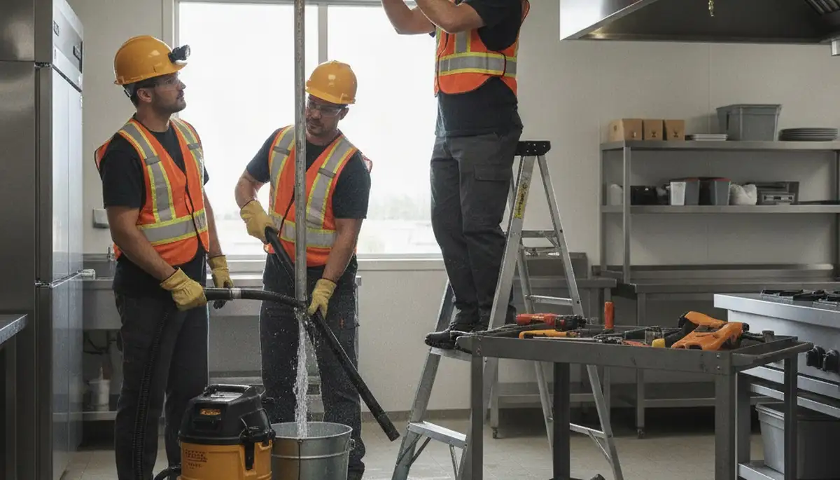 Emergency plumber repairing burst pipe in Royal Oak, MI home
