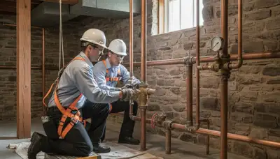 Plumber repairing pipe in Royal Oak, MI for local plumbing service