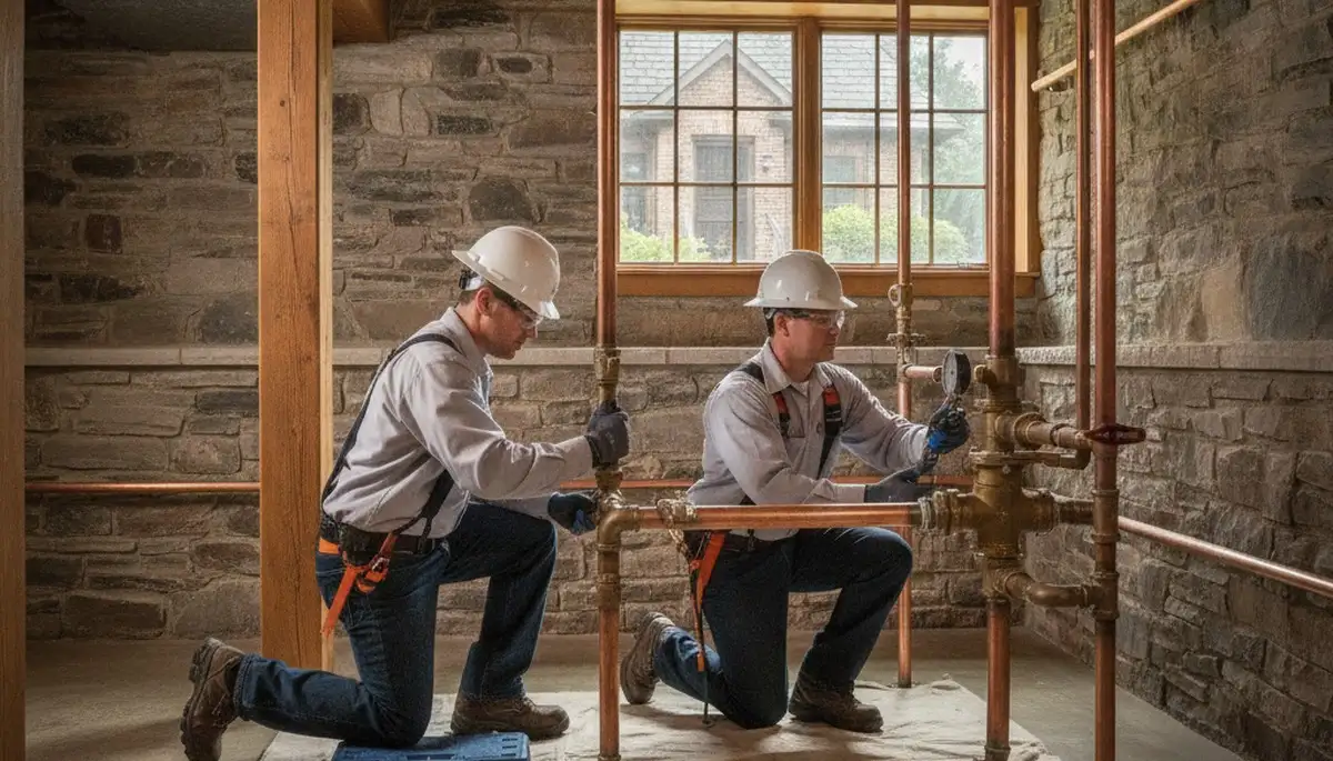 Royal Oak, MI plumber repairing a leaking pipe for a local plumbing service