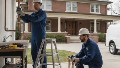 Plumber repairing pipes in Royal Oak, MI for residential plumbing service