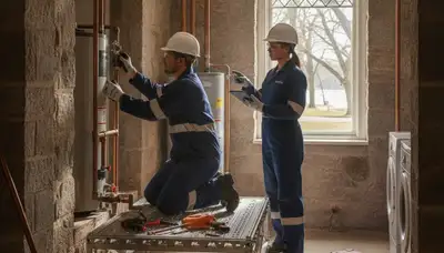 Plumber repairing a pipe in Royal Oak, MI for fast residential plumbing service