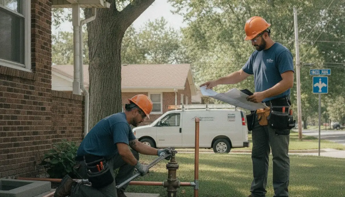 Plumber repairing pipe in Royal Oak, MI for residential plumbing service