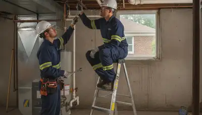 Plumber repairing a pipe in Royal Oak, MI for fast plumbing service