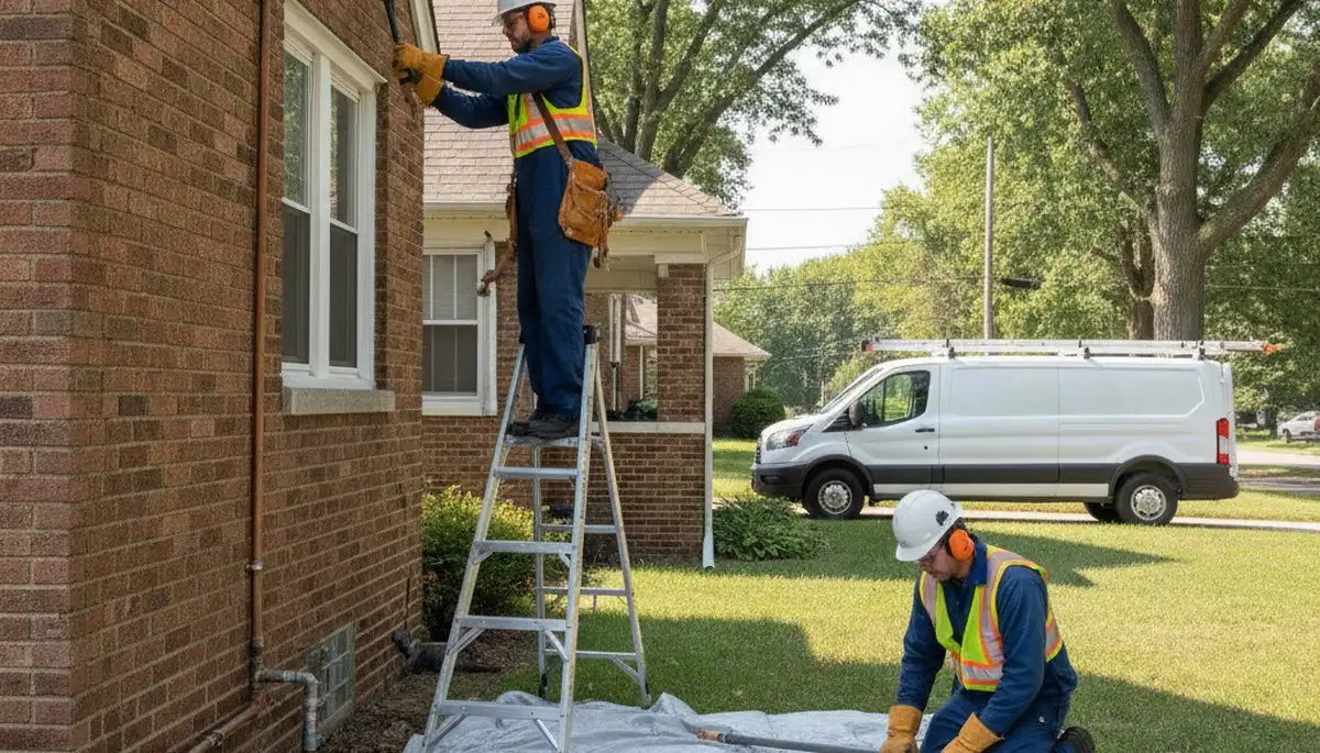 Plumber repairing pipe in Royal Oak, MI for residential plumbing service