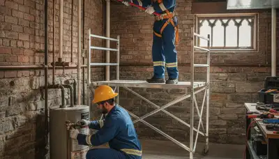 Royal Oak, MI plumber repairing a residential pipe for plumbing service