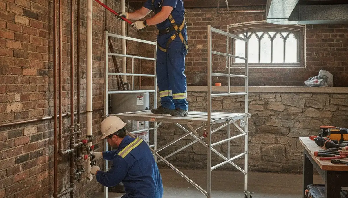 Royal Oak, MI plumber repairing plumbing for a local residential service call