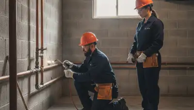 Plumber repairing pipe in Royal Oak, MI for residential plumbing service