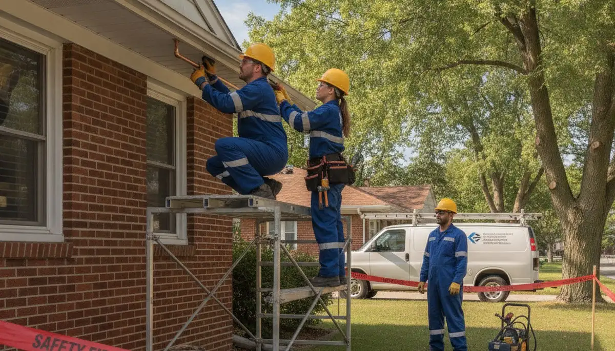 Royal Oak, MI plumber repairing a residential pipe for plumbing service