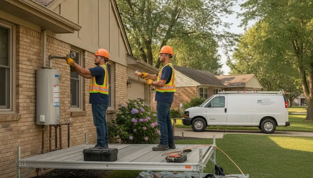 Plumber repairing a pipe in Royal Oak, MI for residential plumbing service