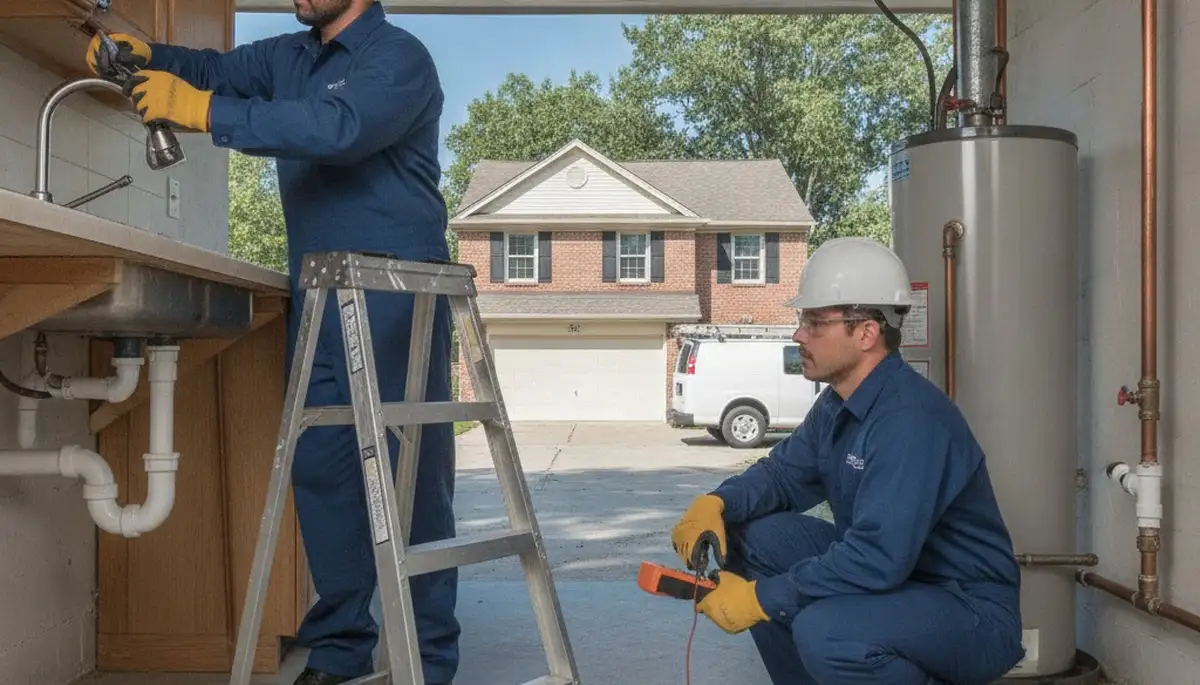 Plumber repairing pipe in Royal Oak, MI for local plumbing service