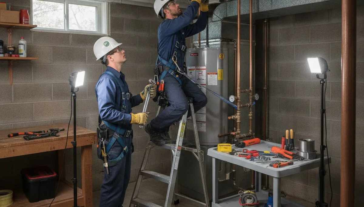 Plumber repairing pipe in Royal Oak, MI for residential plumbing service