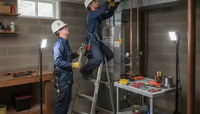 Plumber repairing pipe in Royal Oak, MI for residential plumbing service