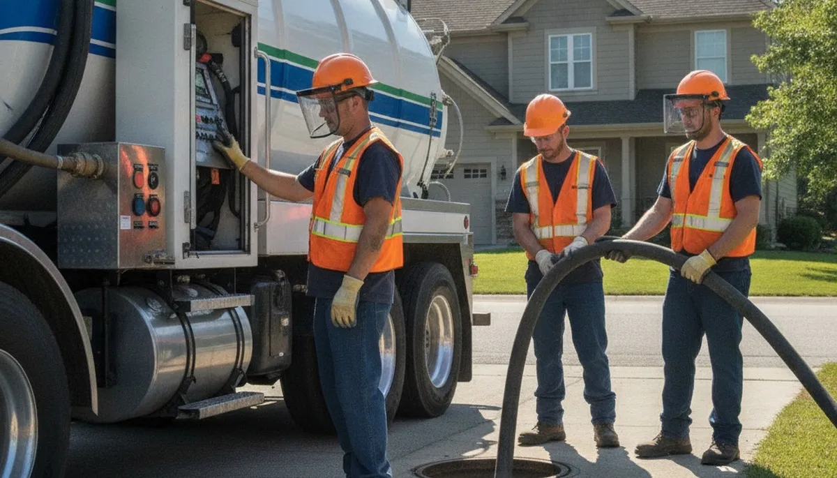 Septic pumping service truck for Royal Oak, MI homes by On Call Plumbers