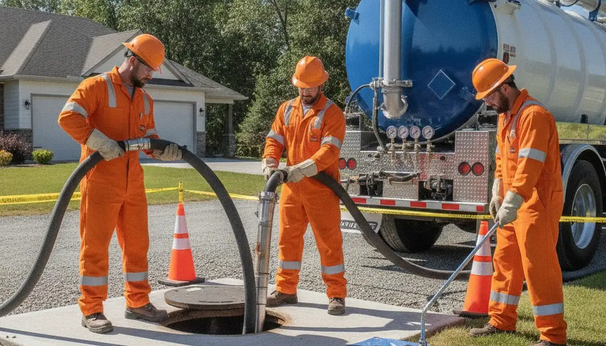 Septic pumping service truck for Royal Oak, MI homes by On Call Plumbers