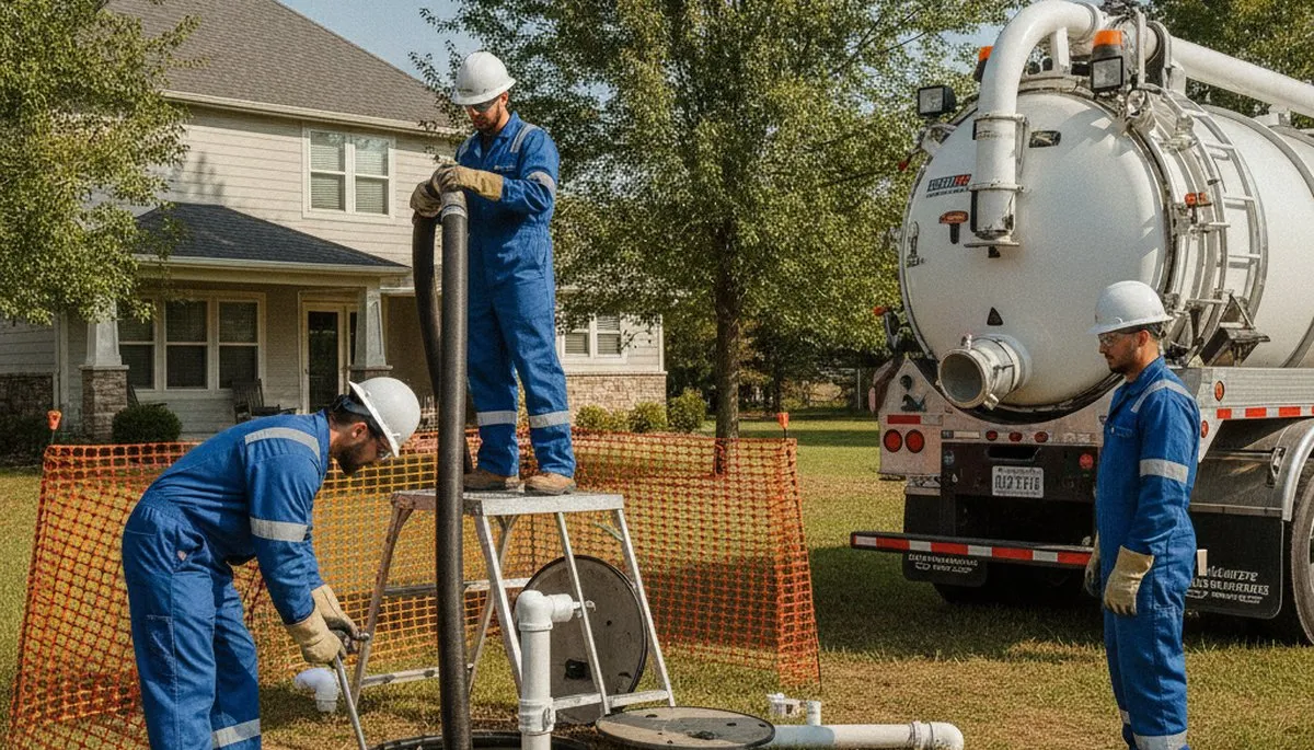 Septic repair service truck in Royal Oak, MI for fast residential plumbing help