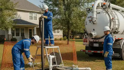 Septic repair service truck in Royal Oak, MI for fast residential plumbing help