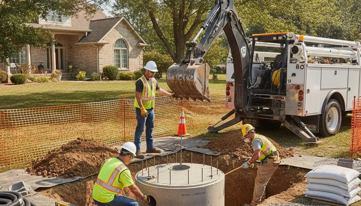 Septic tank installation service in Royal Oak, MI for residential plumbing repair and site prep