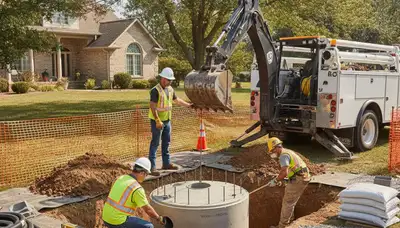 Septic tank installation service in Royal Oak, MI for residential plumbing repair and site prep