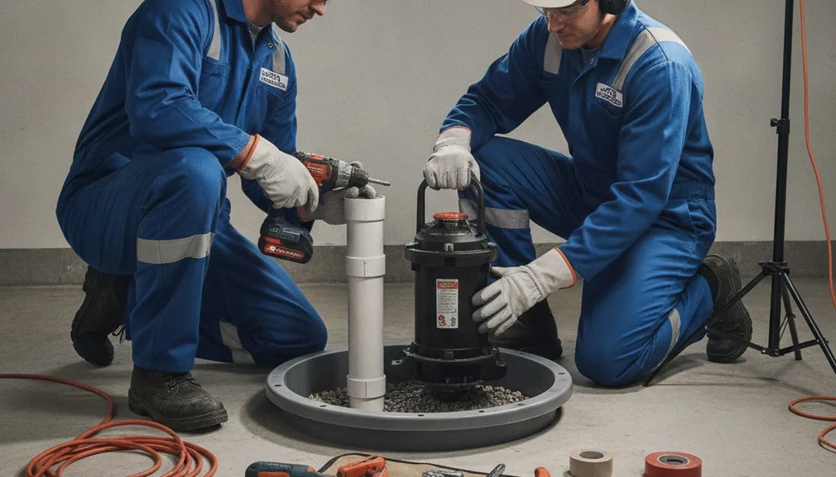 Sump pump installation in Royal Oak, MI to protect basement from flooding