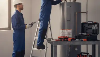 Royal Oak, MI plumber repairing a water heater for fast same-day home service